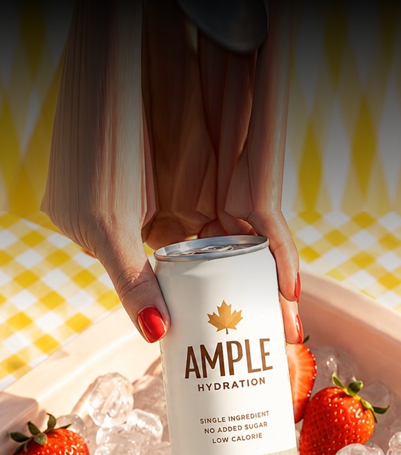 Ample maple water on a picnic blanket
